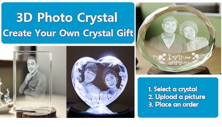Customized 3D Photo Crystal for Loved one in Korea. 